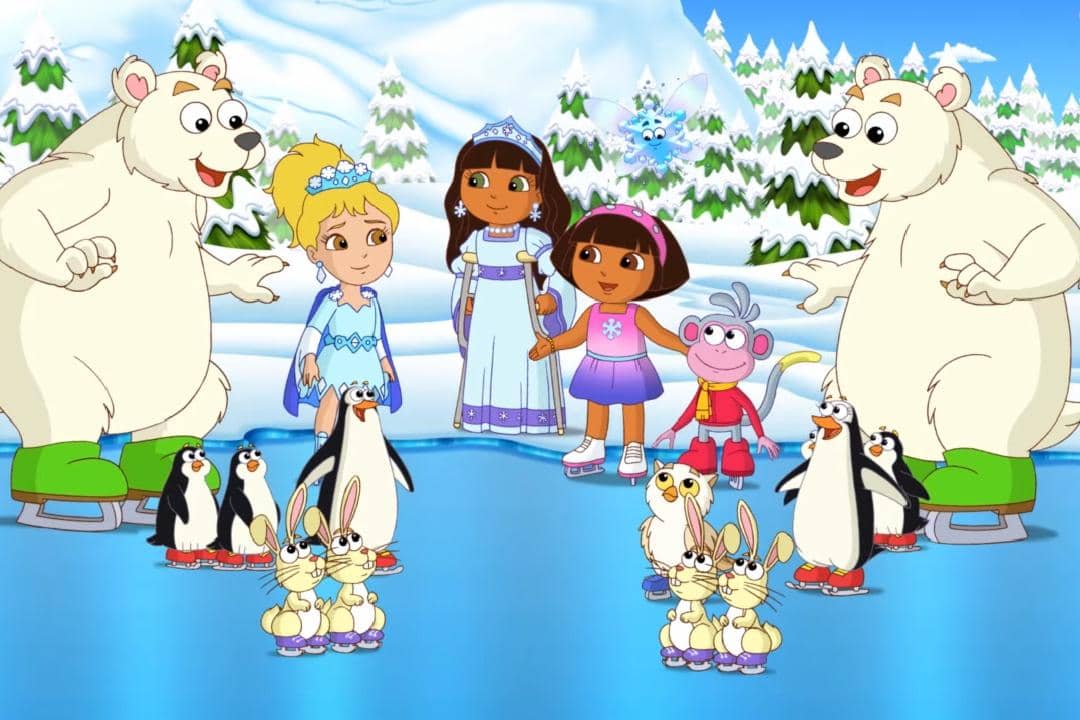 bagian ending episode "Dora's Ice Skating Spectacular"