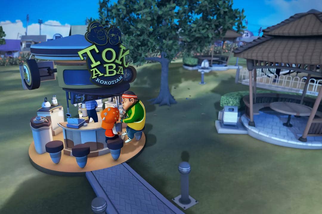 Tok Aba dan BoBoiBoy Kokotiam yang populer sebagai tempat nongkrong santai di Pulau Rintis