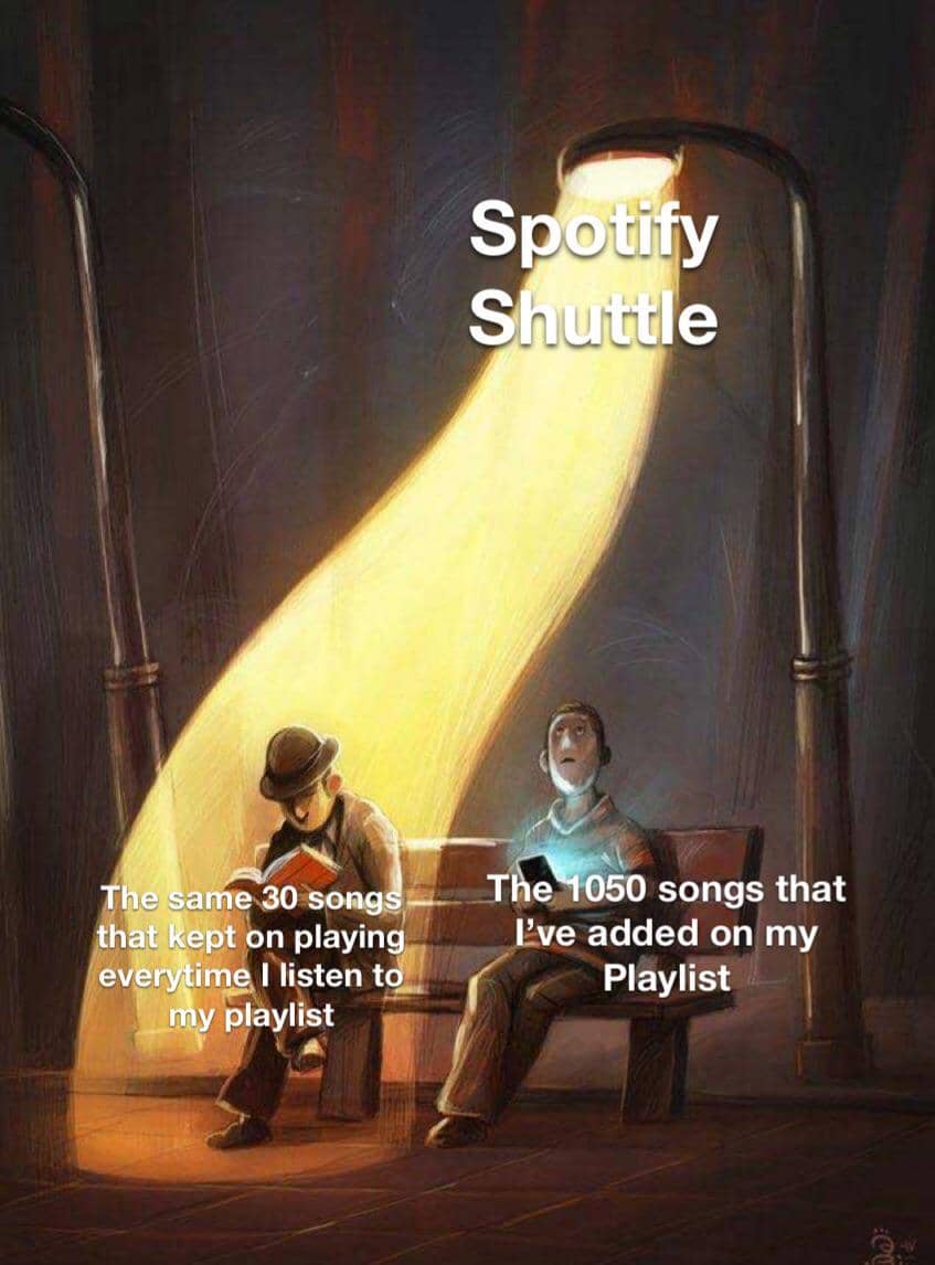 meme kartun tentang playlist lagu