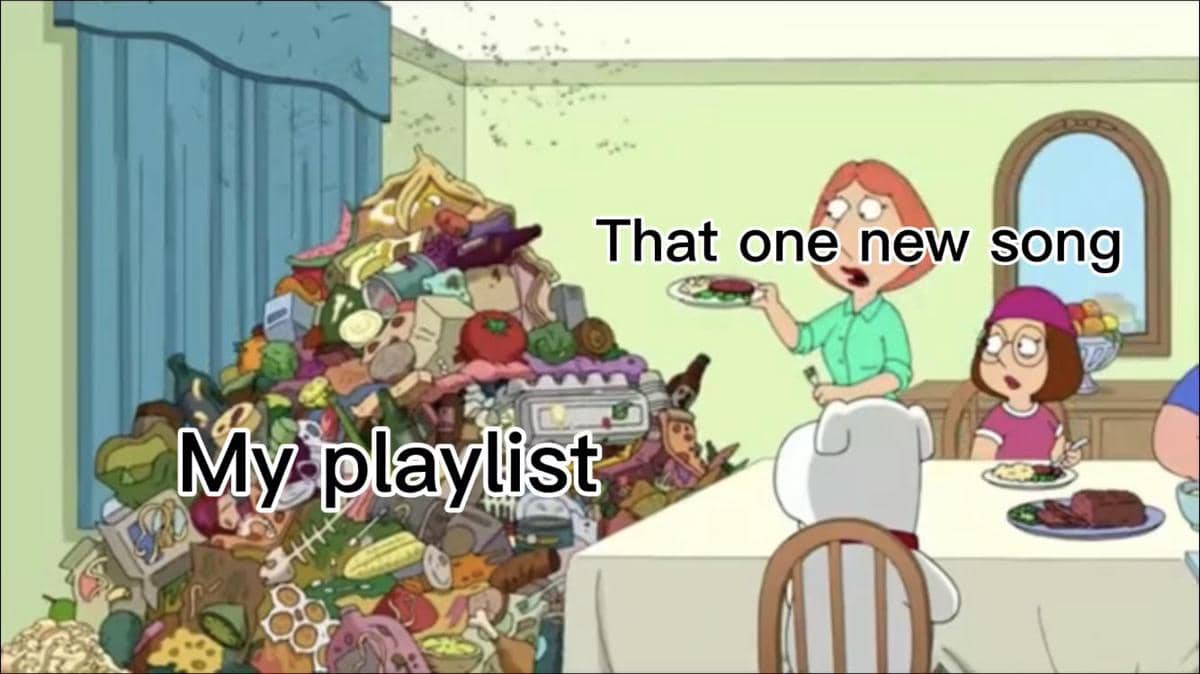 8 Meme Kartun tentang Playlist Lagu, Gak Pernah Didengerin