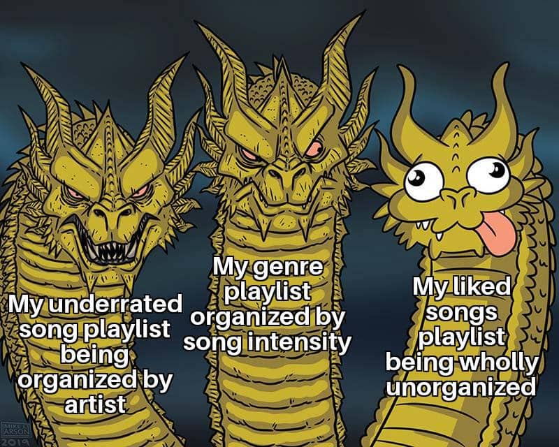 meme kartun tentang playlist lagu