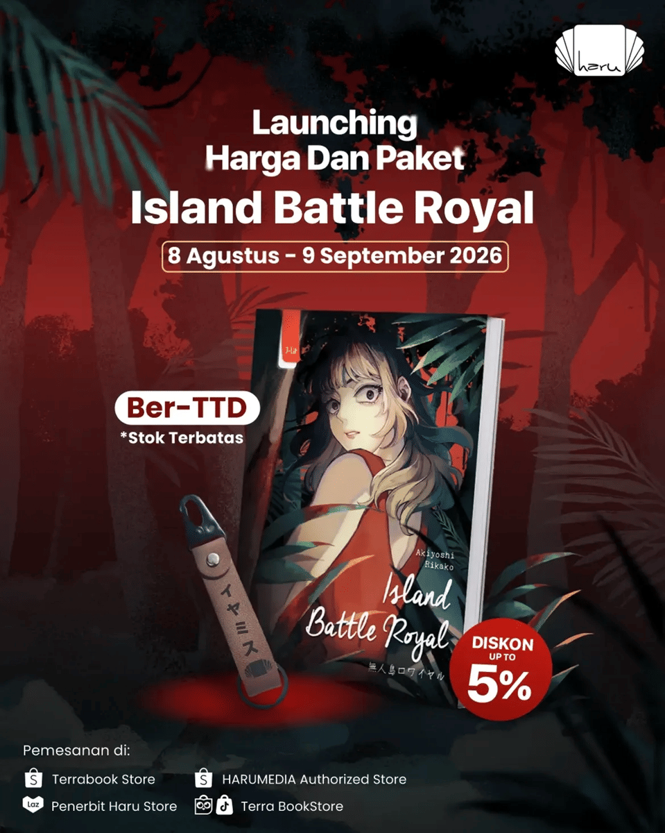 Bersiaplah!🏝Sebentar lagi Island Battle Royal dari Akiyoshi Rikako-sensei sudah bisa dipesan! .png