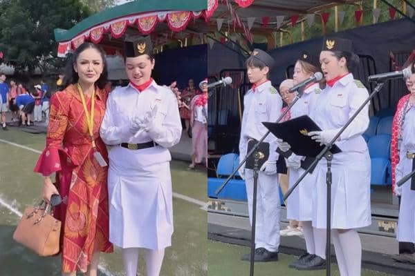 7 Potret Amora Lemos Jadi Paskibra Upacara 17 Agustus di Sekolah