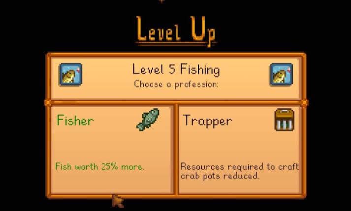 cuplikan gambar profesi fisher di Stardew Valley