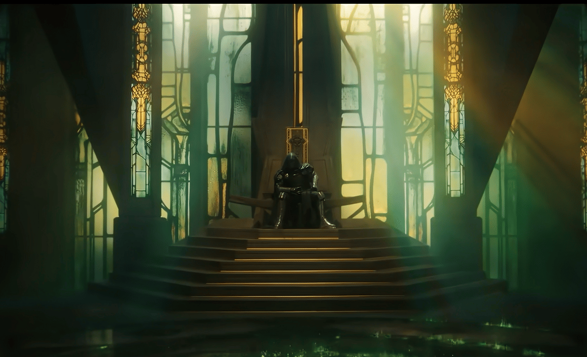 Singgasana Doctor Doom yang tampak megah menjadi sorotan dalam materi promosi Marvel Avengers: Doomsday.