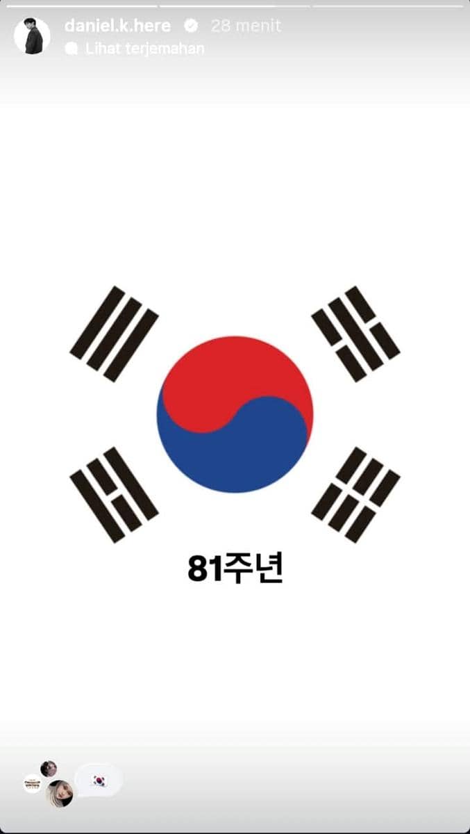 Kang Daniel unggah ucapan Hari Pembebasan Korea ke-81 
