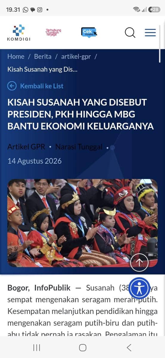 Kemkomdigi Turunkan Artikel Susanah Pengupas Bawang yang Disebut Prabowo