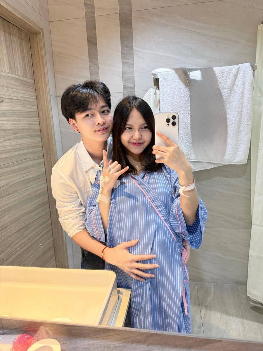 Meyden usai melahirkan anak pertama dalam unggahan yang dibagikan akun Instagram btr_meyden miliknya.