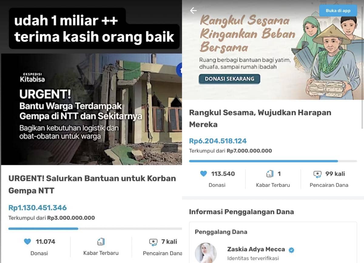 Sederet Artis Galang Donasi untuk Korban Gempa NTT, Ada Rachel Vennya
