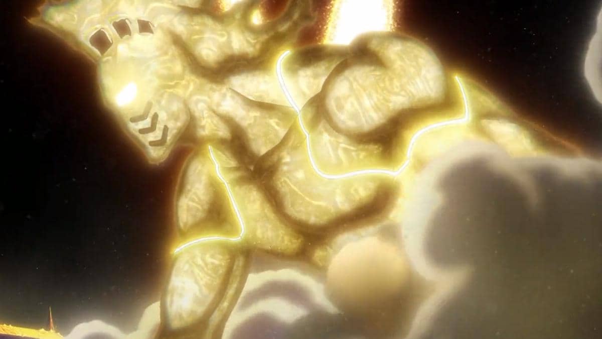 Gerard Valkyrie dalam wujud terakhirnya, sosok raksasa bercahaya bertubuh kekar dengan sayap di Bleach TYBW Part 4.