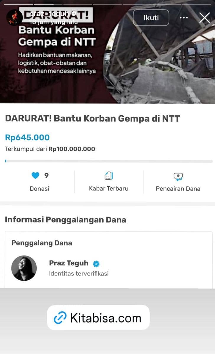 Potret Praz Teguh dari unggahan Instagram @praz_teguh, sebagaimana tercantum dalam keterangan sumber foto.