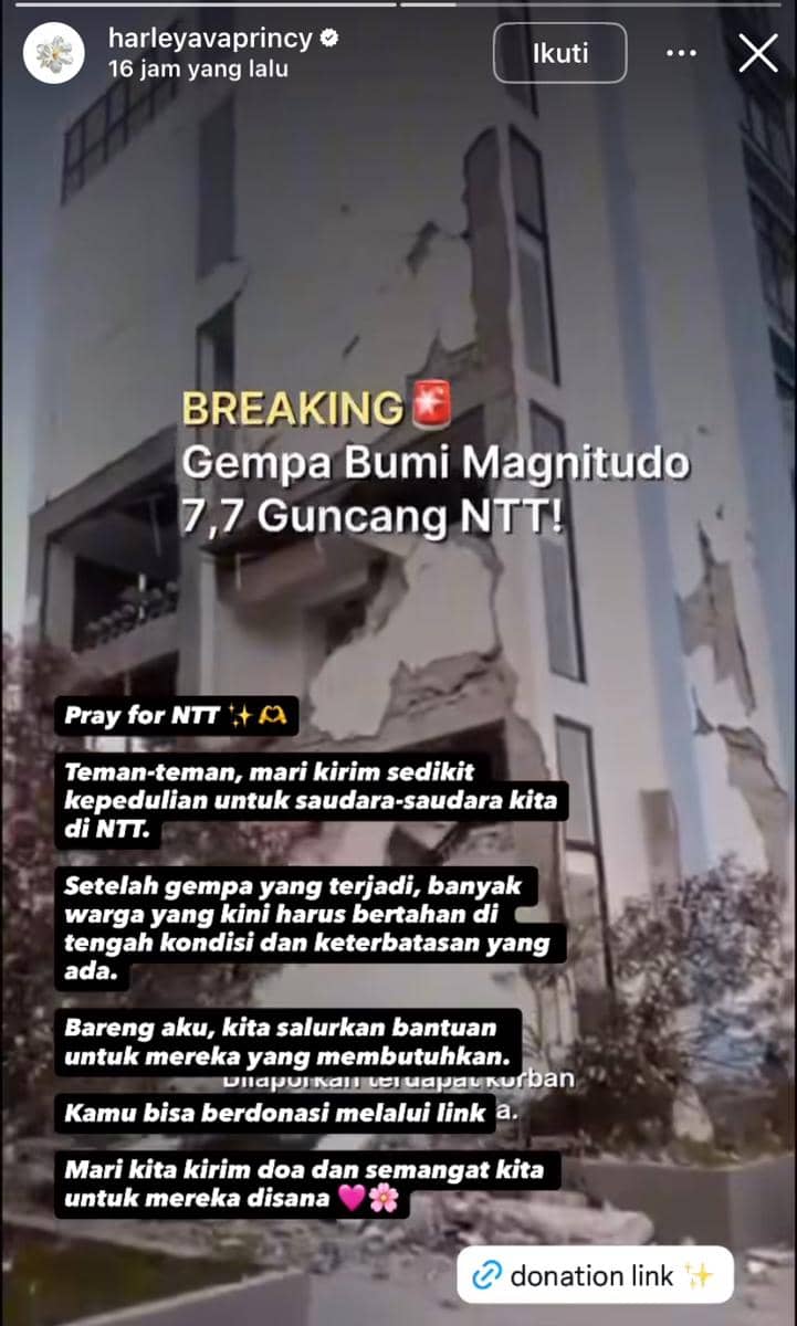 Potret Leya Princy yang dibagikan melalui akun Instagram @harleyavaprincy, dengan tampilan personal.