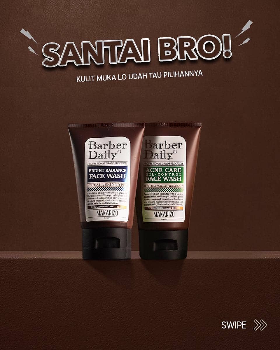 Tampilan produk Barber Daily facial wash.