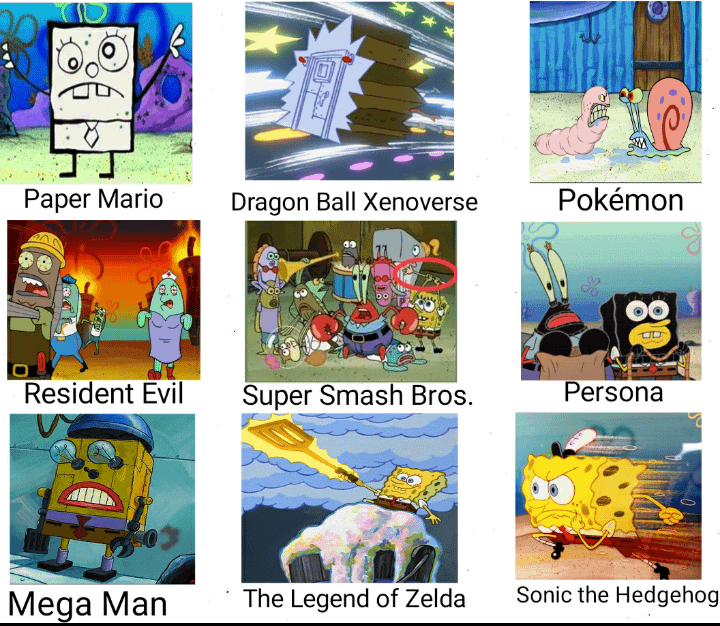 meme kultur pop digambarkan oleh SpongeBob