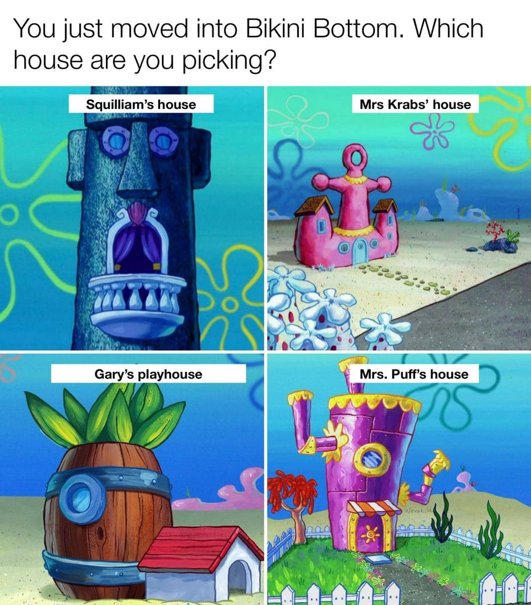 meme SpongeBob tentang rumah