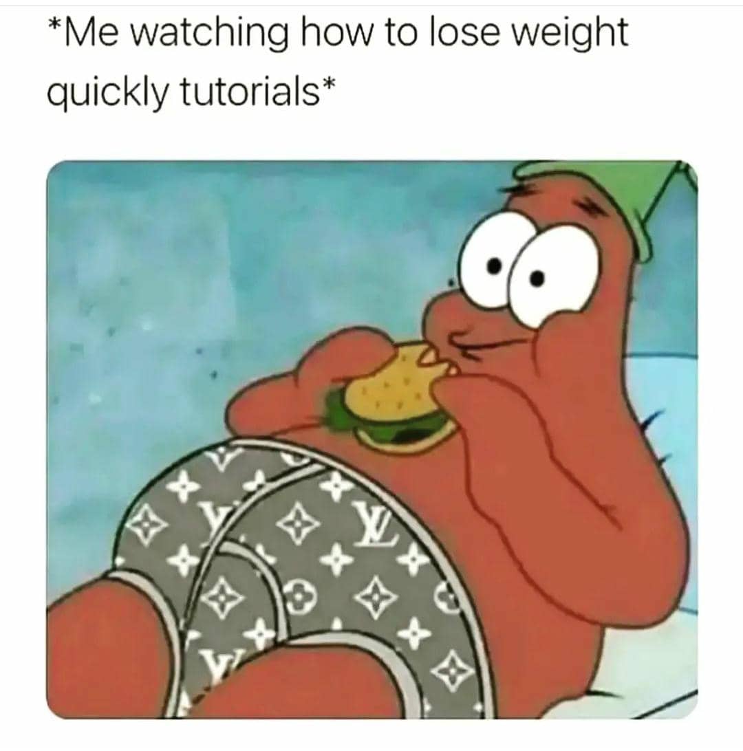 meme SpongeBob tentang menurunkan berat badan