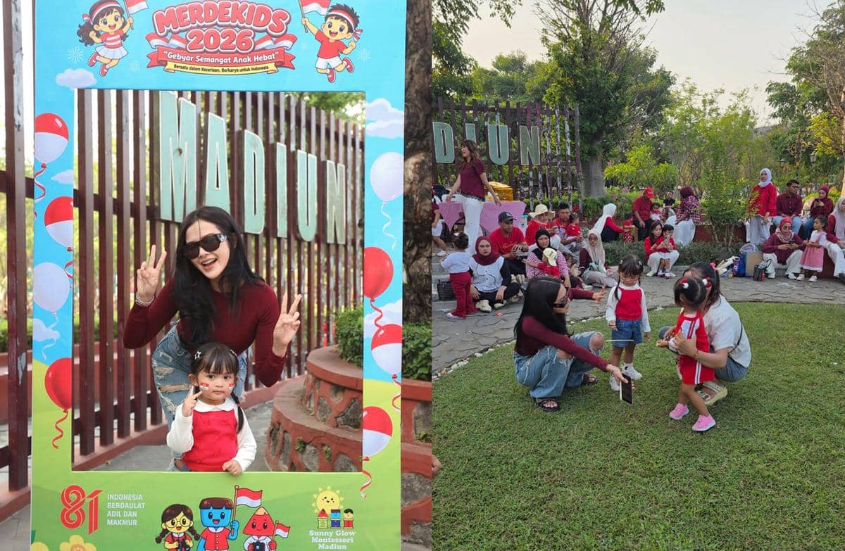 Artis mengikuti lomba peringatan 17 Agustus dalam unggahan yang dibagikan akun Instagram bellabonita_ra.