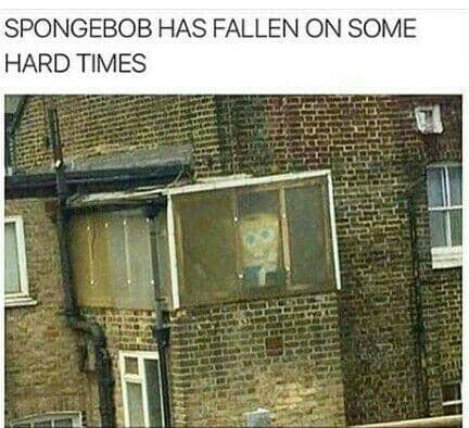meme SpongeBob tentang rumah