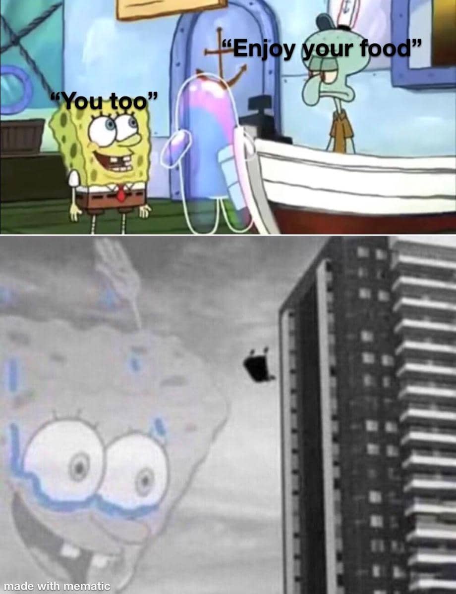 meme SpongeBob tentang momen canggung
