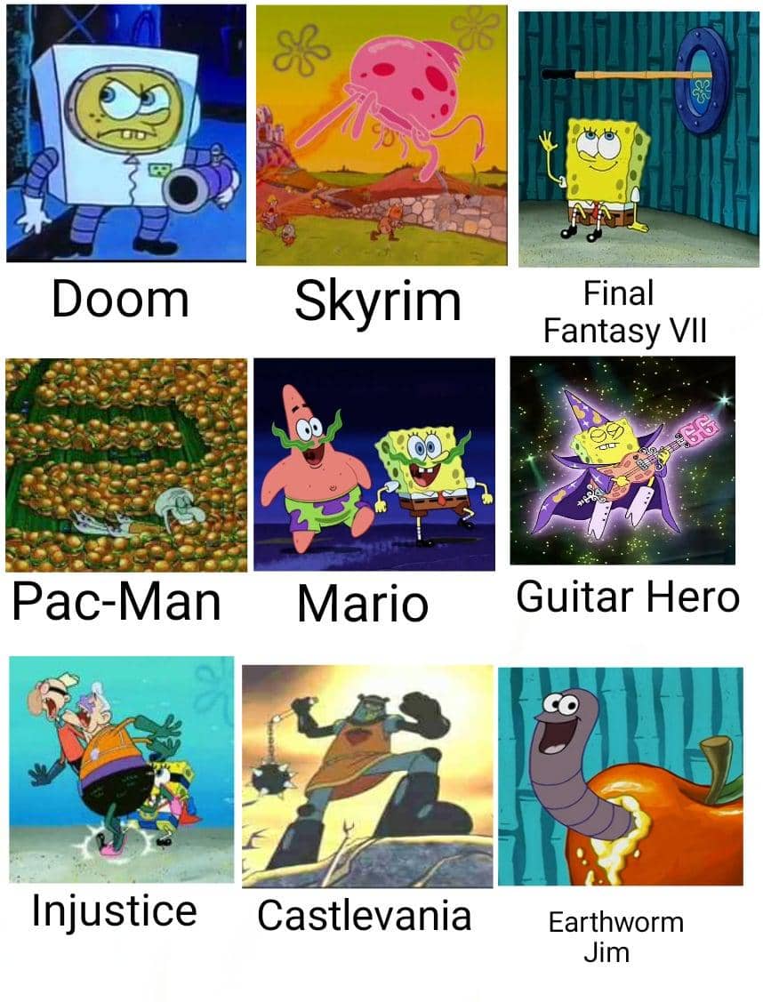 meme kultur pop digambarkan oleh SpongeBob