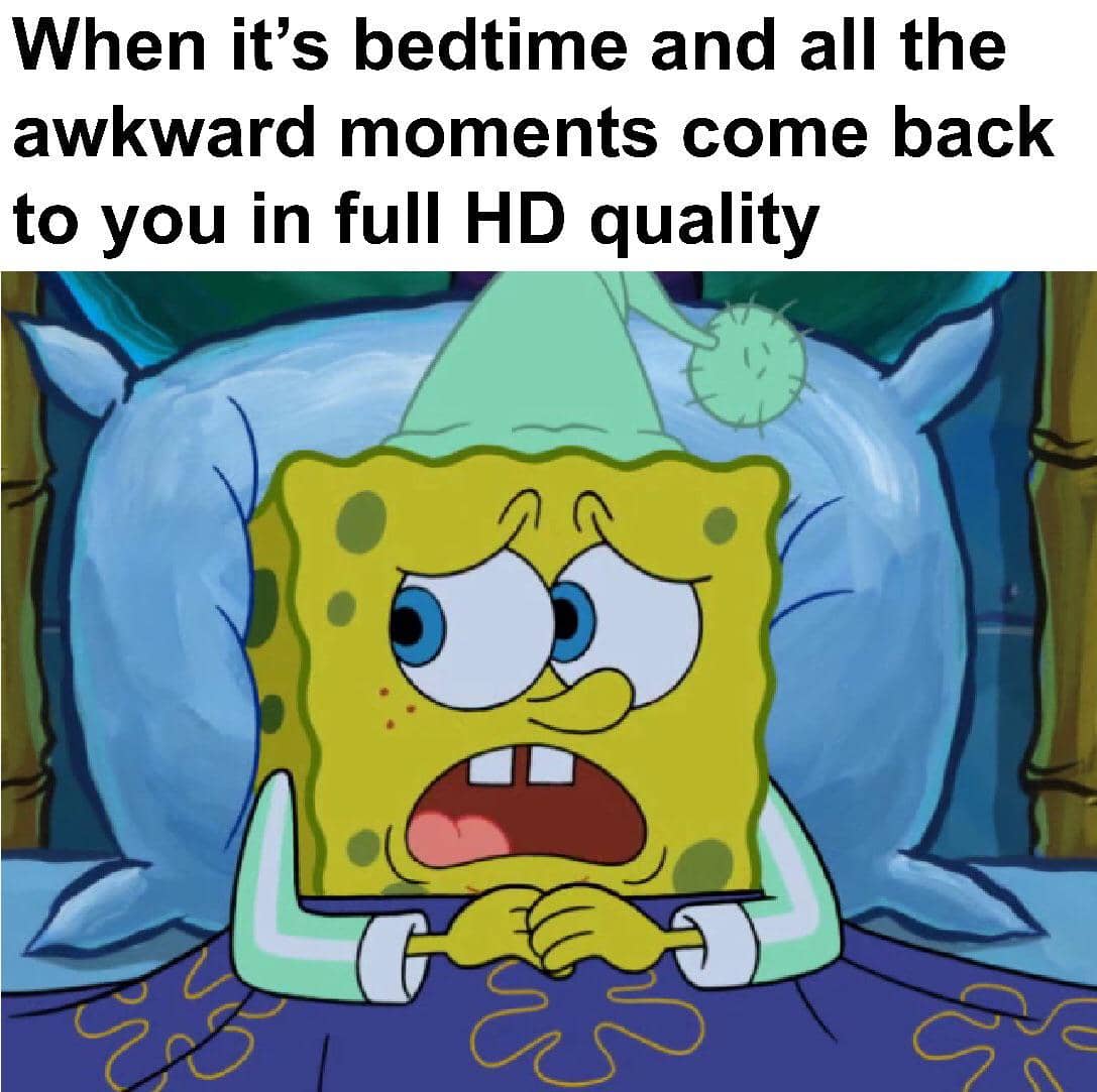 meme SpongeBob tentang momen canggung