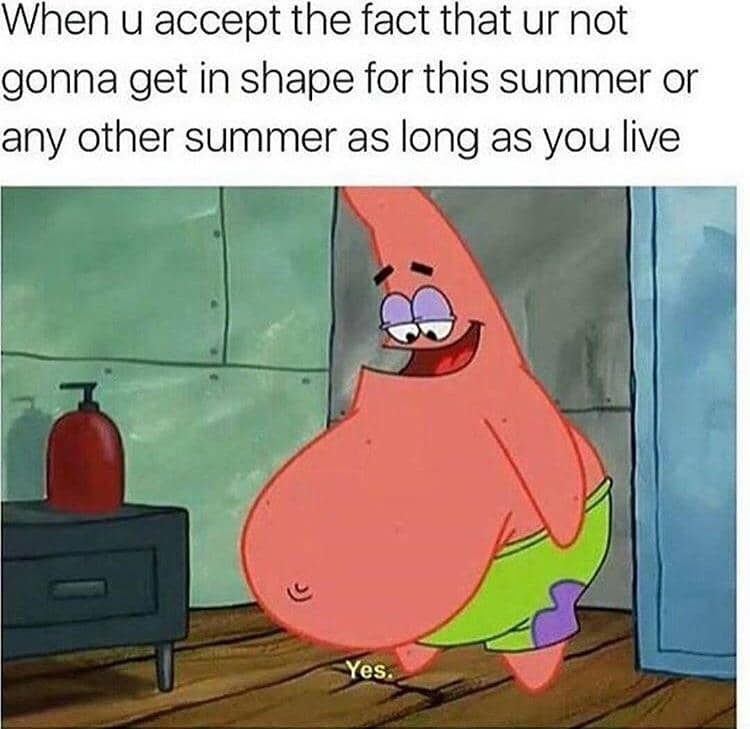 meme SpongeBob tentang menurunkan berat badan