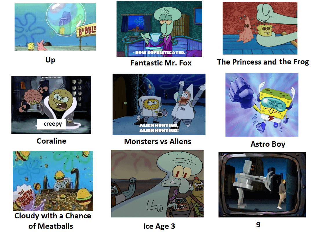 meme kultur pop digambarkan oleh SpongeBob