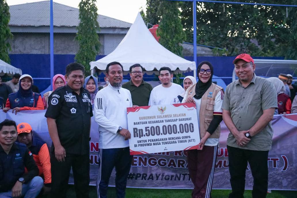Pemprov Sulsel Salurkan Bantuan Rp500 Juta untuk Korban Gempa NTT