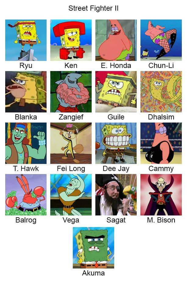 meme kultur pop digambarkan oleh SpongeBob