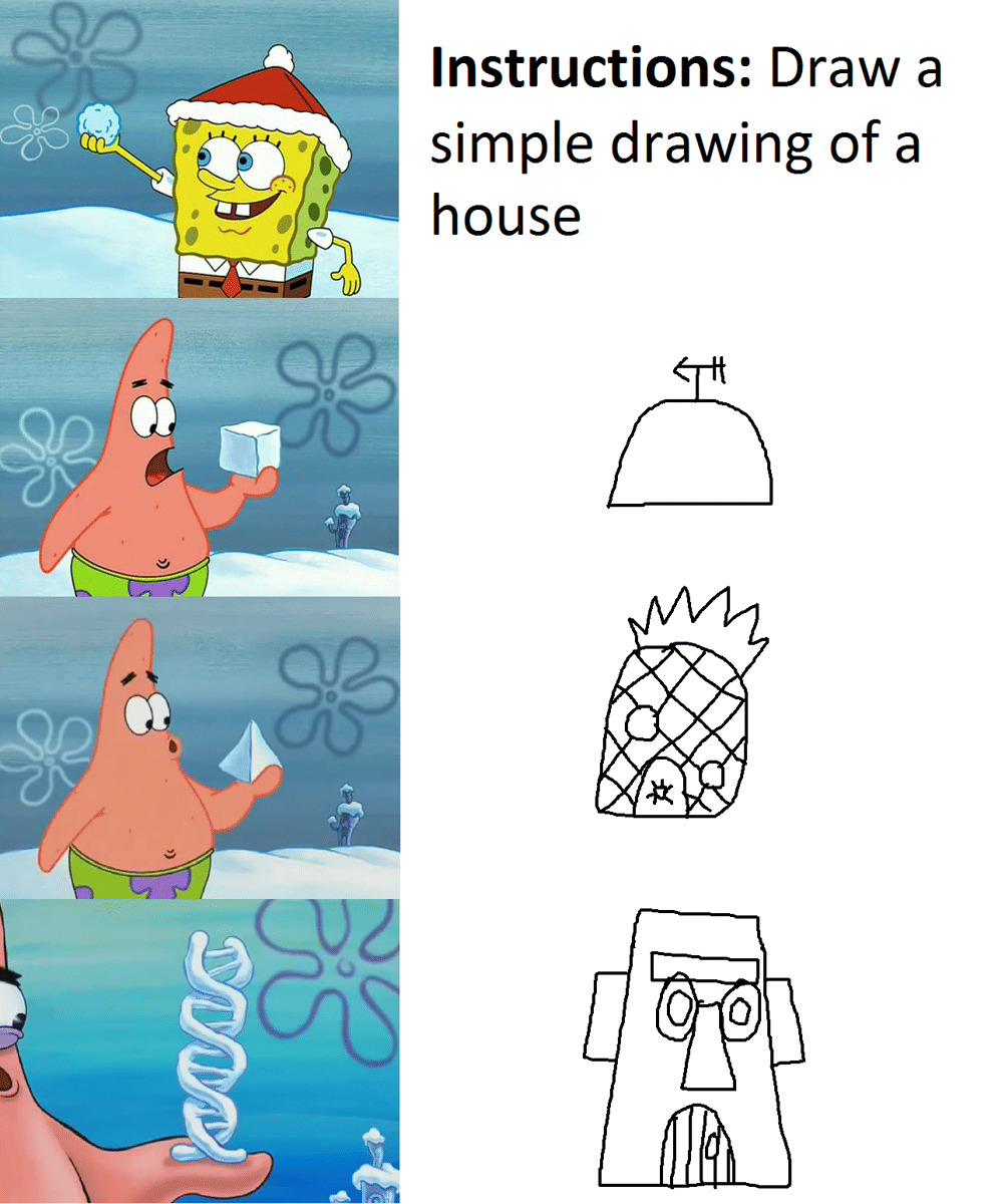 meme SpongeBob tentang rumah