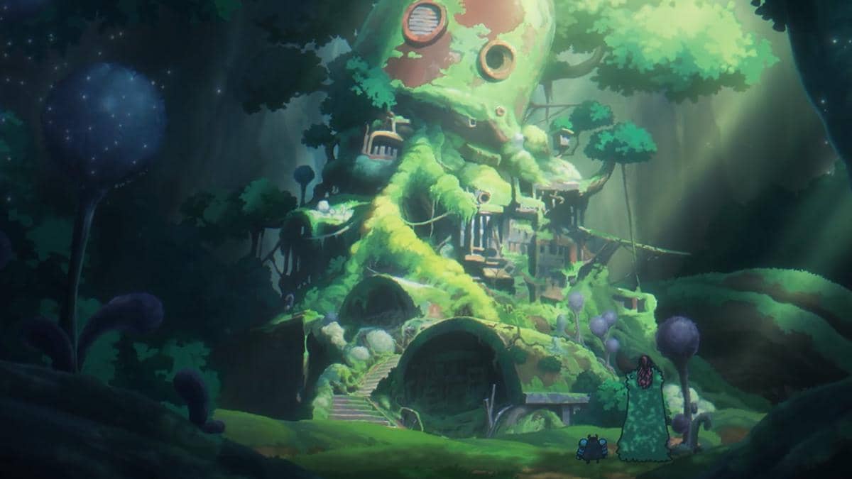 Fasilitas penelitian kuno dalam serial One Piece dengan arsitektur futuristik, didokumentasikan oleh Toei Animation.
