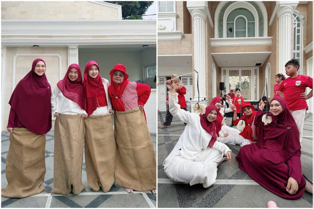 10 Potret Keluarga Ria Ricis Ikut Lomba Agustusan, Heboh Banget!