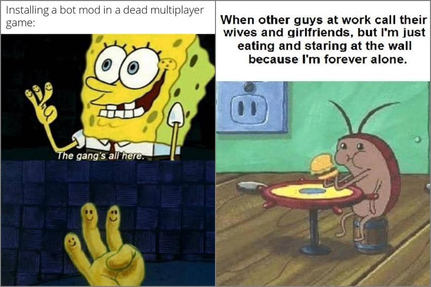 8 Meme SpongeBob tentang Kesepian, Kencan sama Pacar Khayalan?