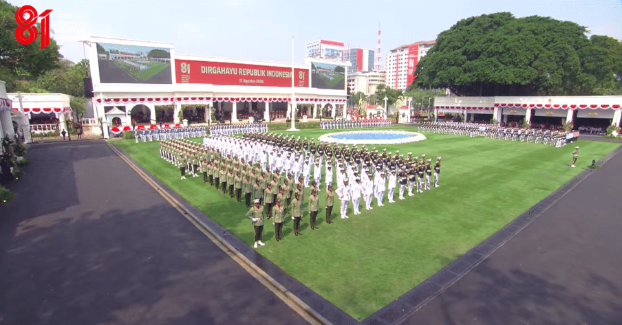 Suasana Upacara HUT Ke-81 RI di Istana Merdeka, Senin (17/8/2026). (Youtube.com/Sekretariat Presiden)
