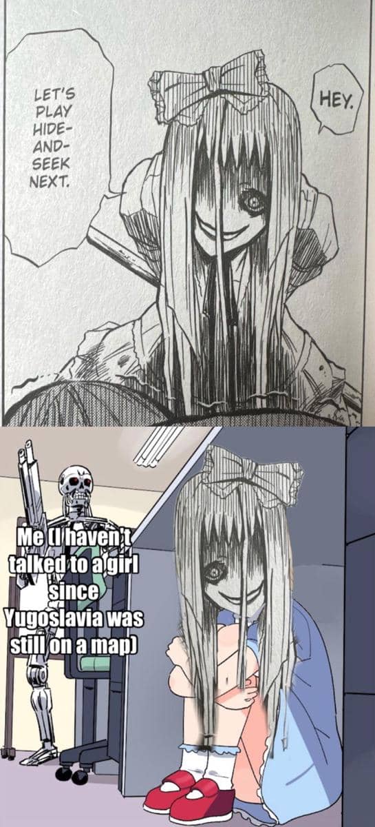 meme anime tentang momen menakutkan