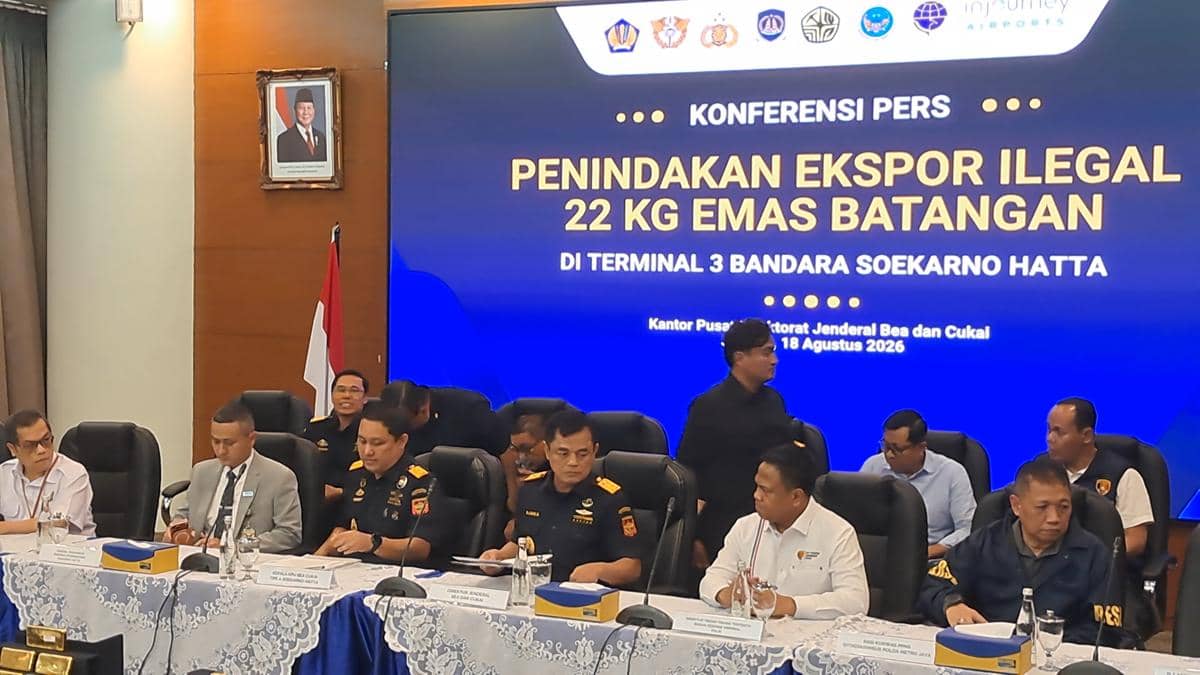 Bea Cukai Gagalkan Ekspor 22 Kg Emas, 2 WN China Ditahan