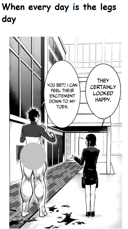 meme anime tentang leg day
