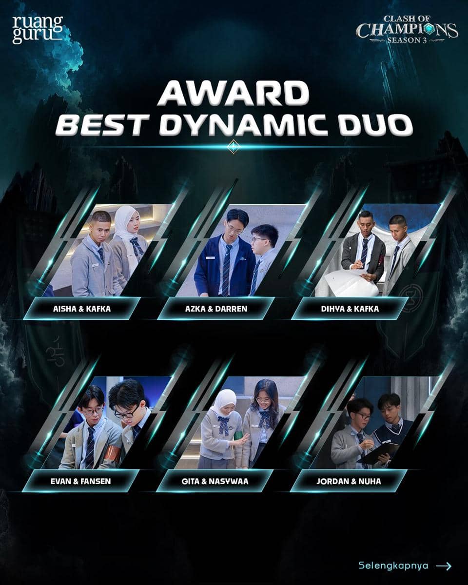 Poster nominasi Fans Choice Awards untuk Clash of Champions Season 3 dari akun Instagram Ruangguru.