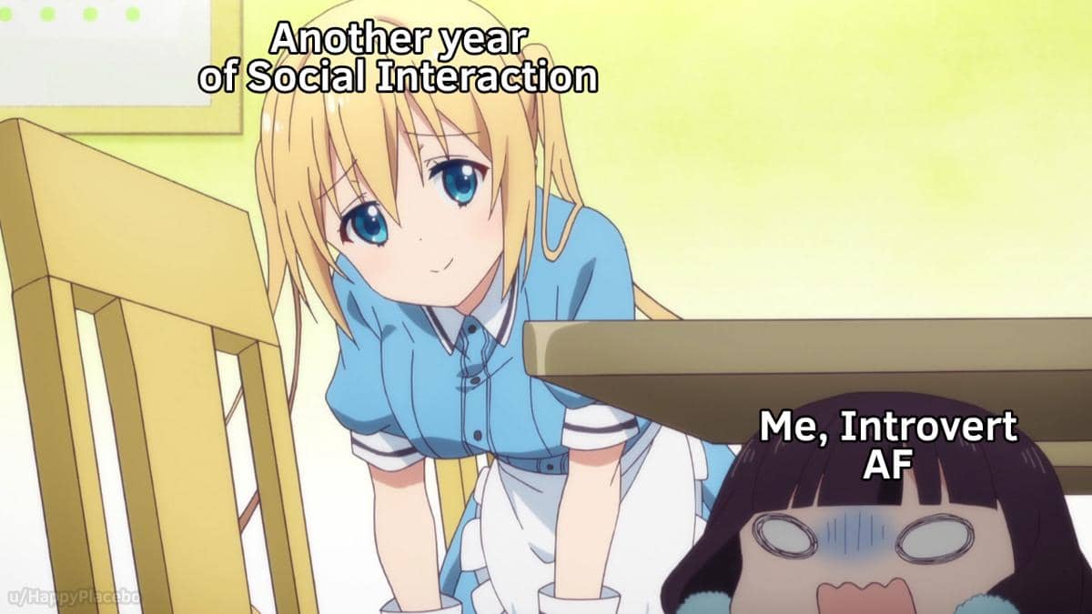 meme anime tentang introver