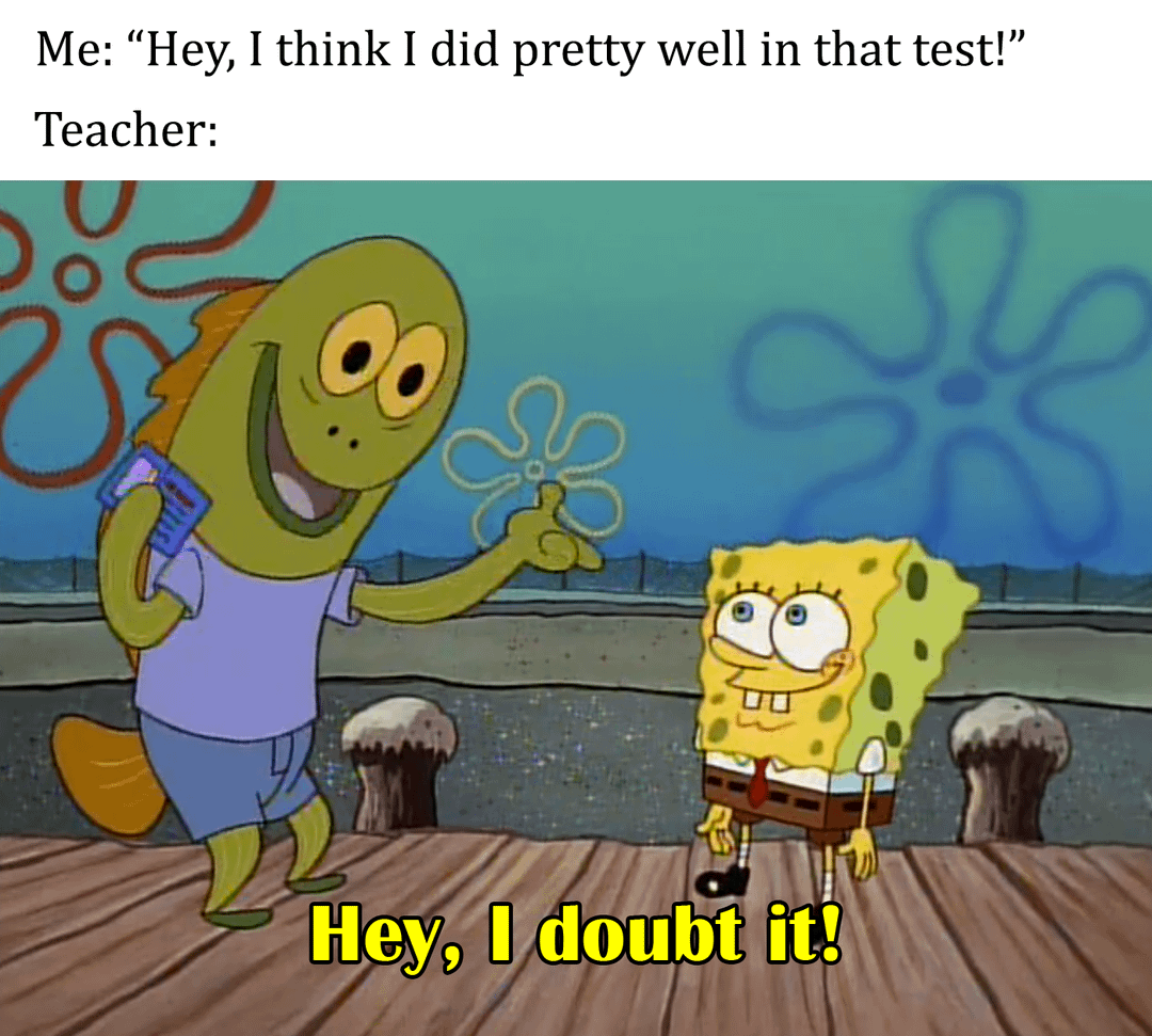 meme SpongeBob tentang percaya diri