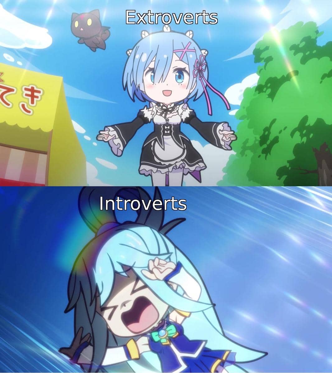 meme anime tentang introver