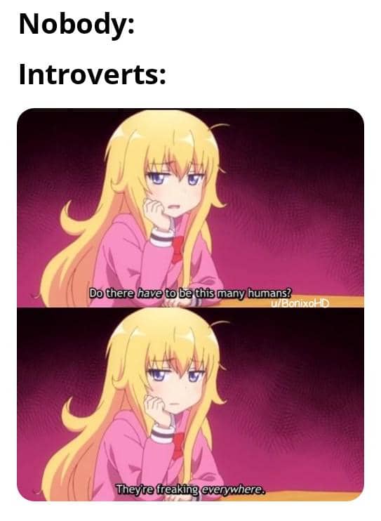 meme anime tentang introver