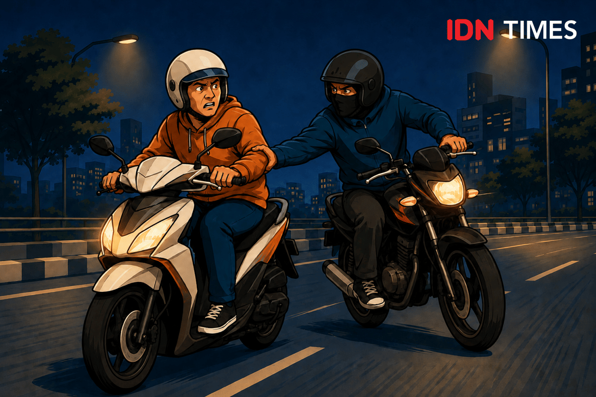 Ilustrasi Begal Motor.