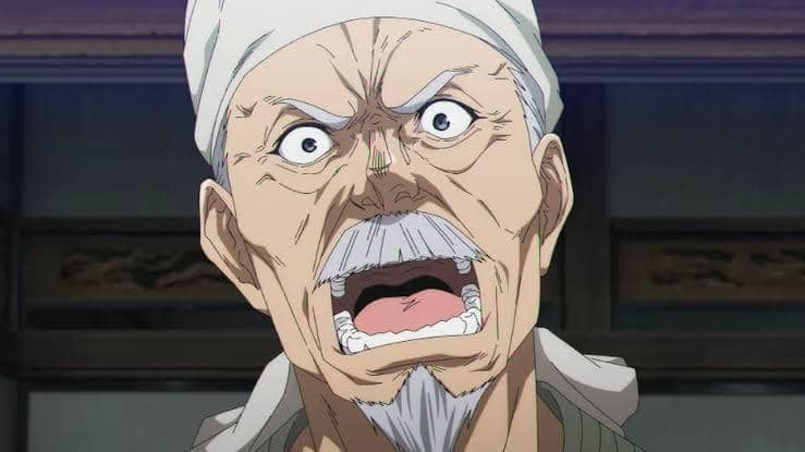 Ilustrasi karakter Toshimasa Azuma, kakek dari Jiro Azuma, dalam serial anime Black Torch