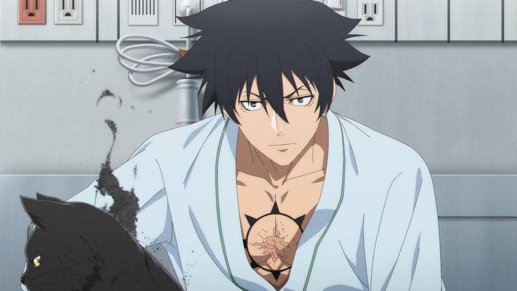 Jiro Azuma, tokoh utama seri anime Black Torch sedang bersama Rago