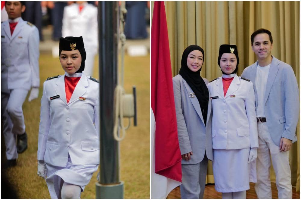 7 Potret Shanika Anak Rionaldo Stokhorst jadi Petugas Upacara Bendera