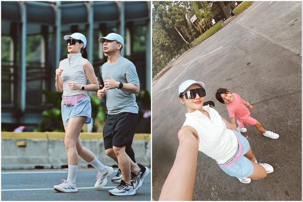 9 Potret Anissa Aziza ajak Suami dan Anak Jogging di Hari Libur
