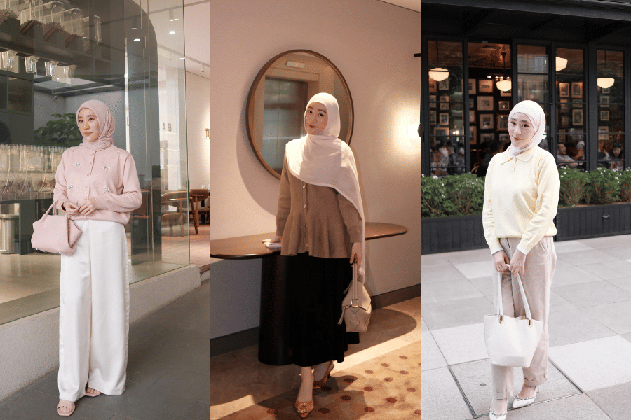 7 Gaya Outfit Hijab Semiformal ala Larissa Chou, Rapi dan Effortless