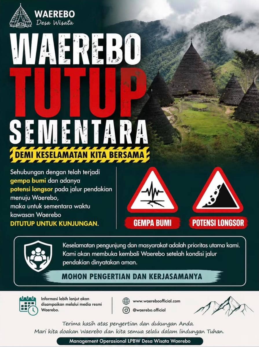 Potret pengumuman Waerebo tutup 