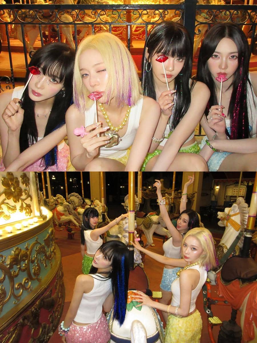 potret aespa dalam teaser image untuk mini album 'KISS N TELL'